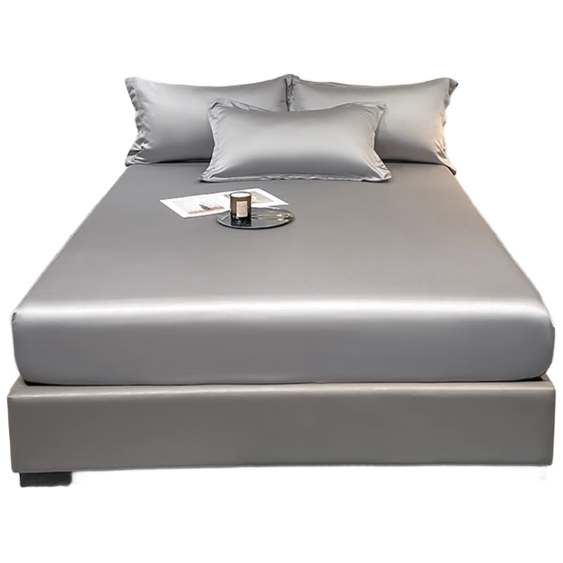 AVIVI Summer Ice Silk Cooling Mat Bed Cover Protective Case Single Bed Fitted Sheet, Ice Silk Gray, 150*200cm