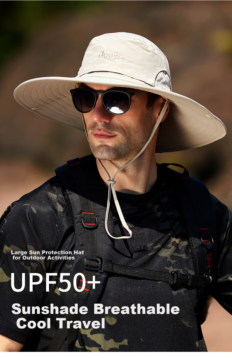 JEEP Hat, Men's Fisherman Hat, Wide Brim Sun Hat, Unisex Casual Outdoor Hiking Sports Sun Hat, A0253 2