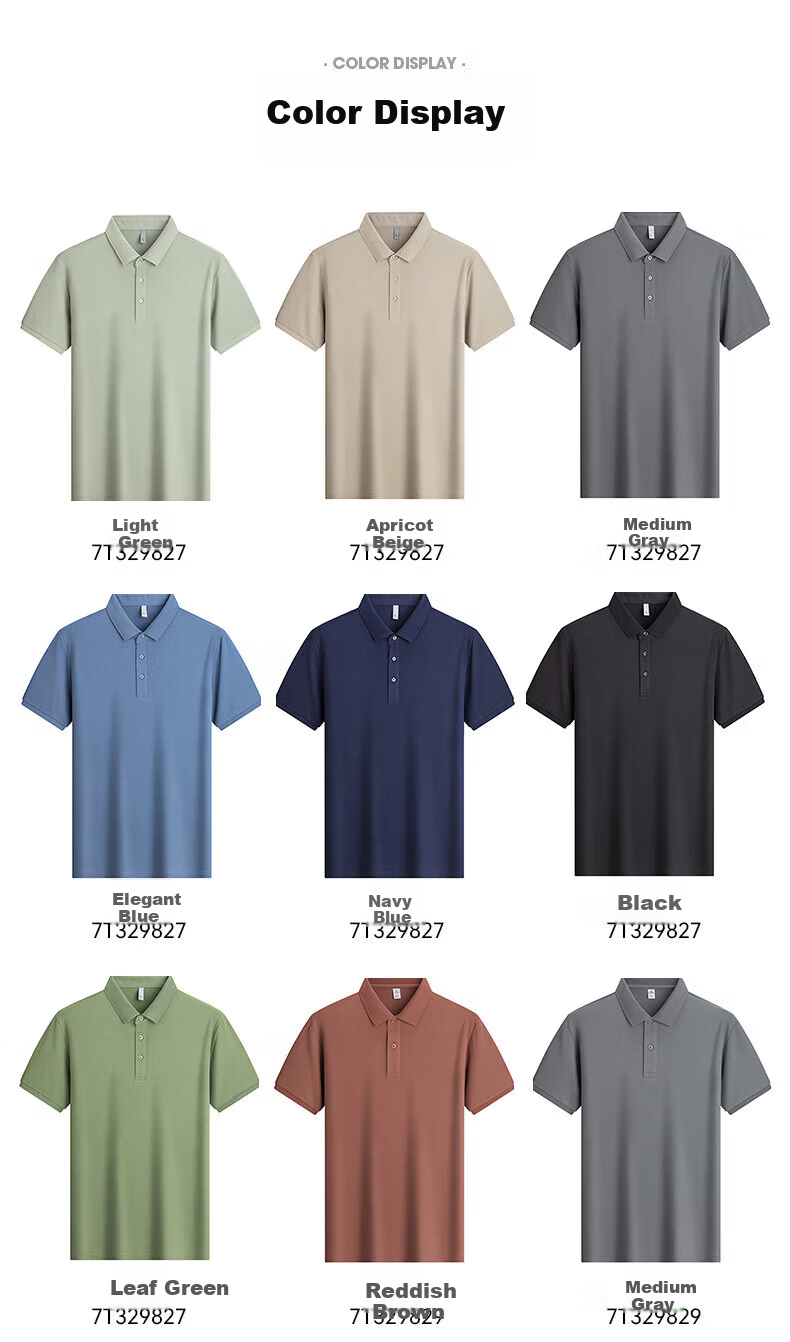 ROMON Short-Sleeve Polo Shirt for Men with Collar, Summer Business Casual Versatile Solid Color Top 8827 6