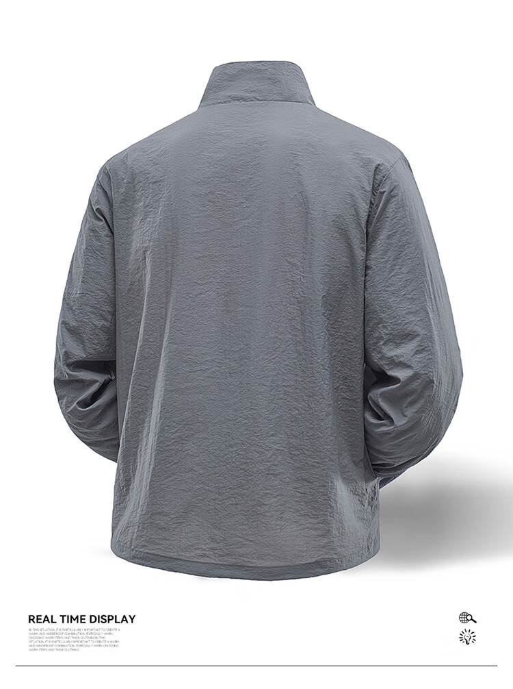 JEEP SPIRIT Men's Sun Protection Jacket, Summer Outdoor Ice-Cool Breathable Long-Sleeve Lightweight Coat, Skin-Friendly Outerwear, Gray, XL 4