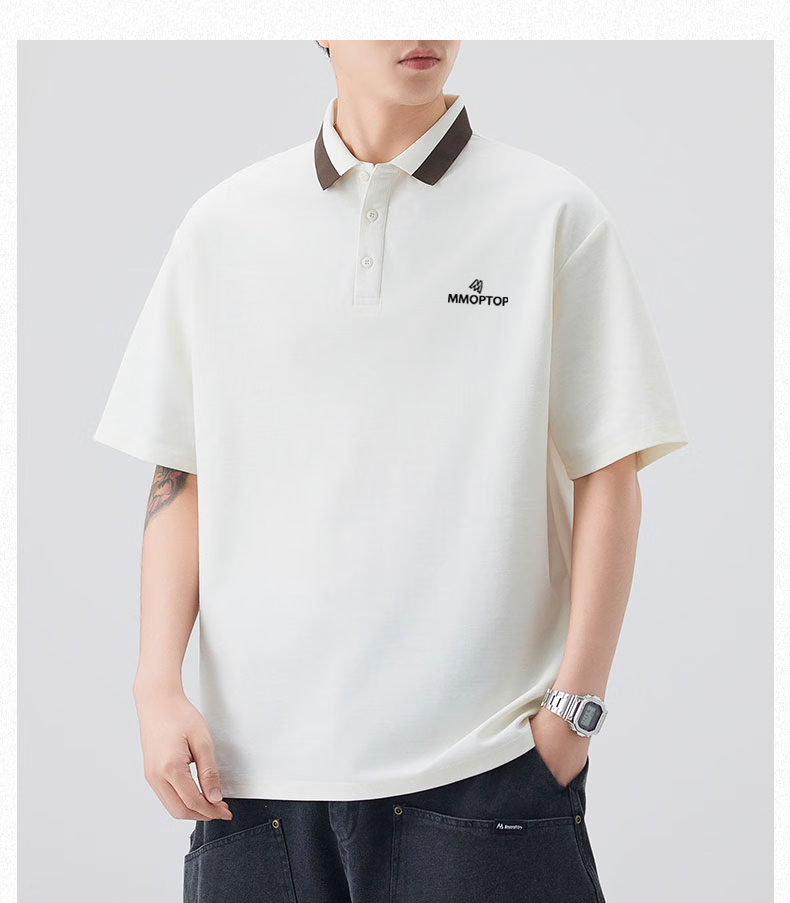 MMOPTOP Father's Day Solona Antibacterial Polo Shirt Summer Men's Xinjiang Cotton Business Ice Silk Short Sleeve MP13 Black 3XL 15