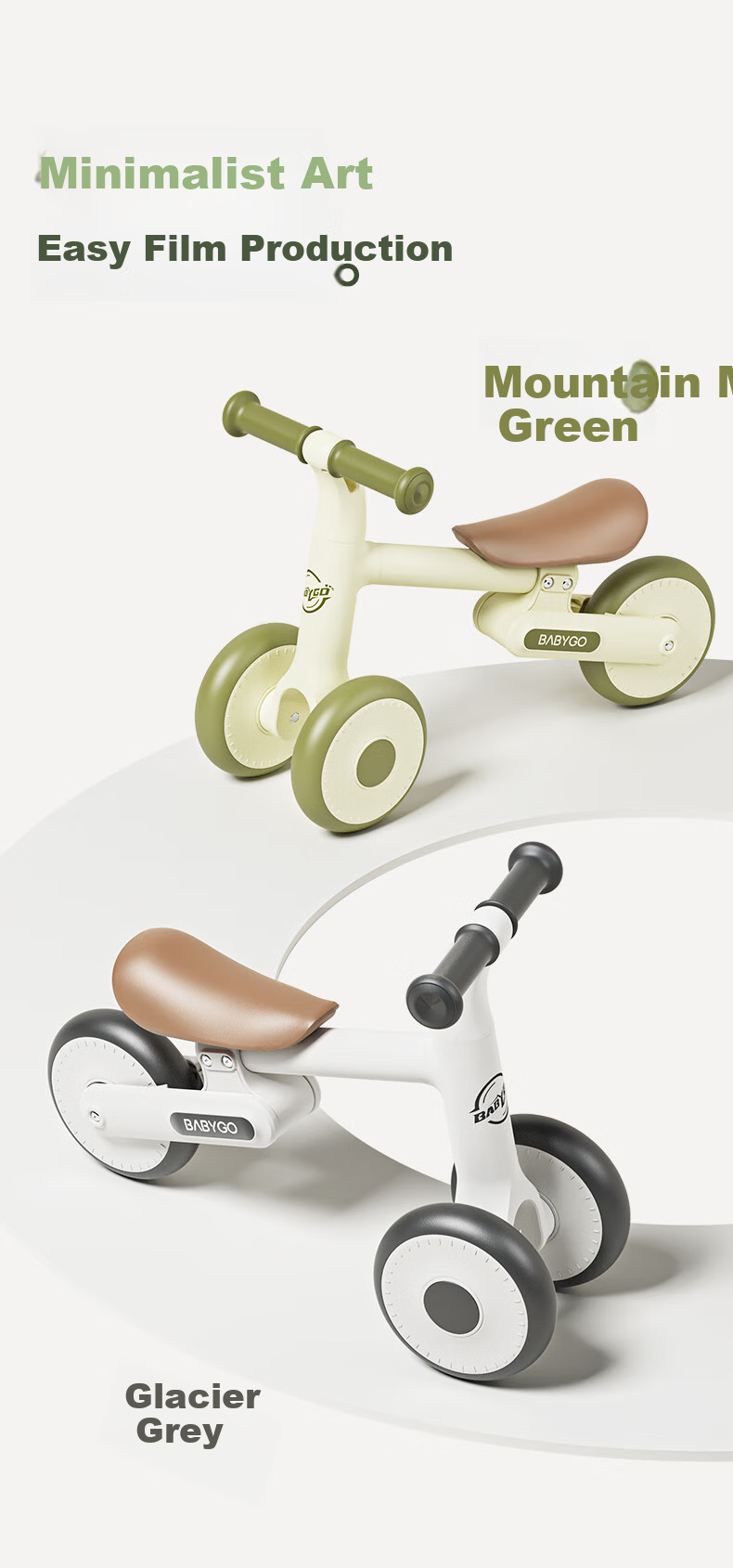 BG-BABYGO Children's Balance Bike for Ages 1-3 Four-Wheel Scooter Toddler Walker Pedal-Free Glider Toy, Ruby Red 11