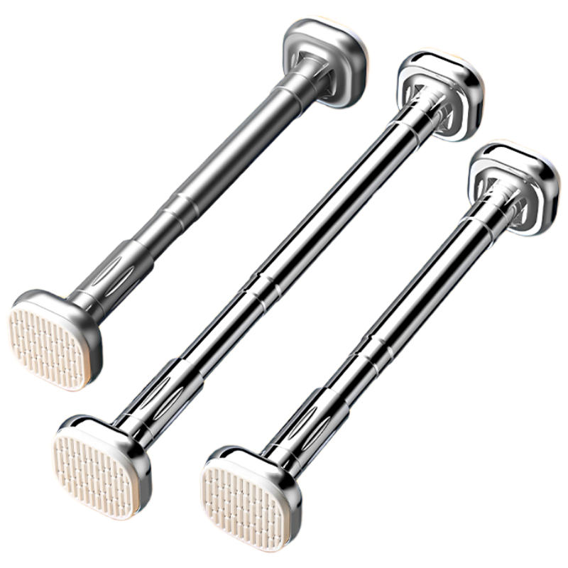 FK No-Drill Telescopic Rod, Shower Curtain Rod, Stainless Steel Bathroom Clothes Drying Rack, Bathroom Rental, 420 Jin Load-Bearing Capacity