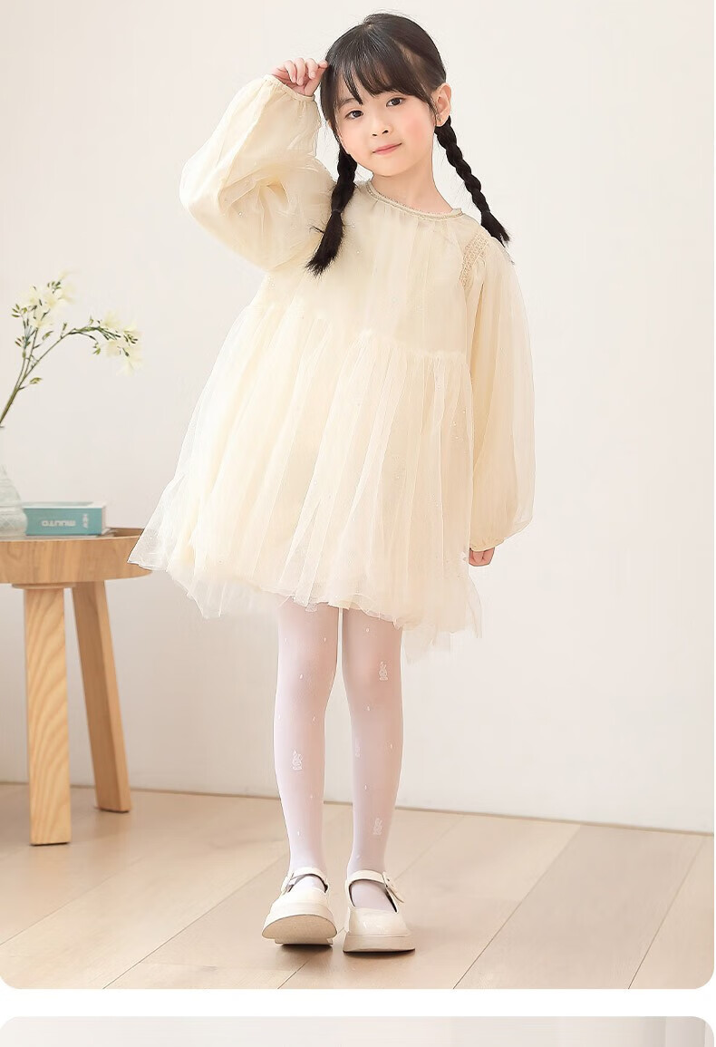 Bingxue Kapok Children's Dance Socks Summer Ultra-thin Tights Girls Anti-Snag Stockings White Mosquito-Repellent Leggings for Older Kids 17