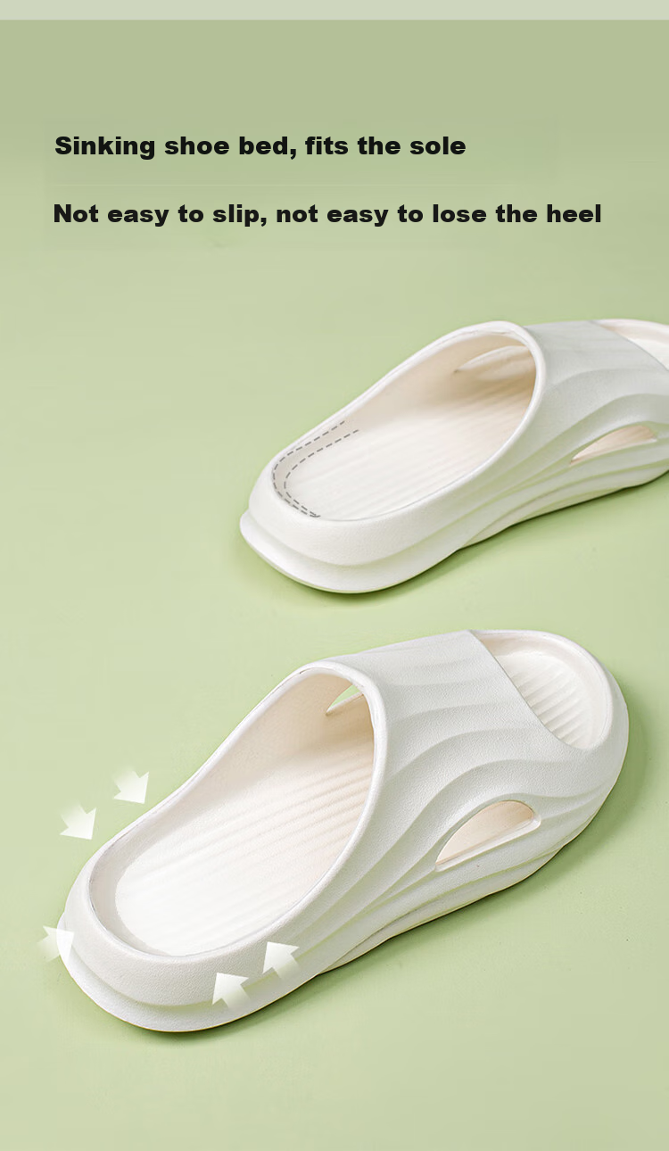 MINISO Slippers for Men And Women, Home Couple Comfortable Bathroom Non-Slip Odor-Resistant All-Season Slippers, Pearl White, Size 38-39 8