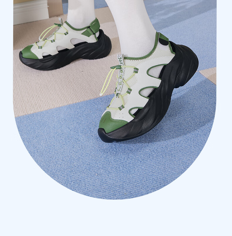 361° Sports Slippers, Thick-Soled Crocs-Style Clogs for Women, Summer Outdoor Water-Walking Mary Jane Sandals, 682526715-1 31