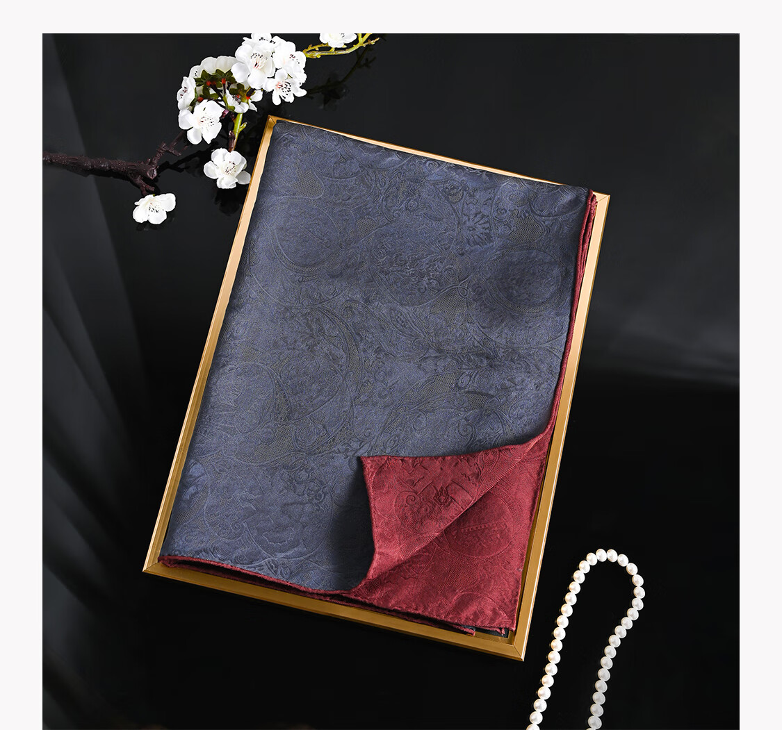 Hangsi Mansion Pure Silk Mulberry Silk Scarf Inner Wear Square Scarf Gift for Mom Women's Day Birthday Luxury Gray Floral 12