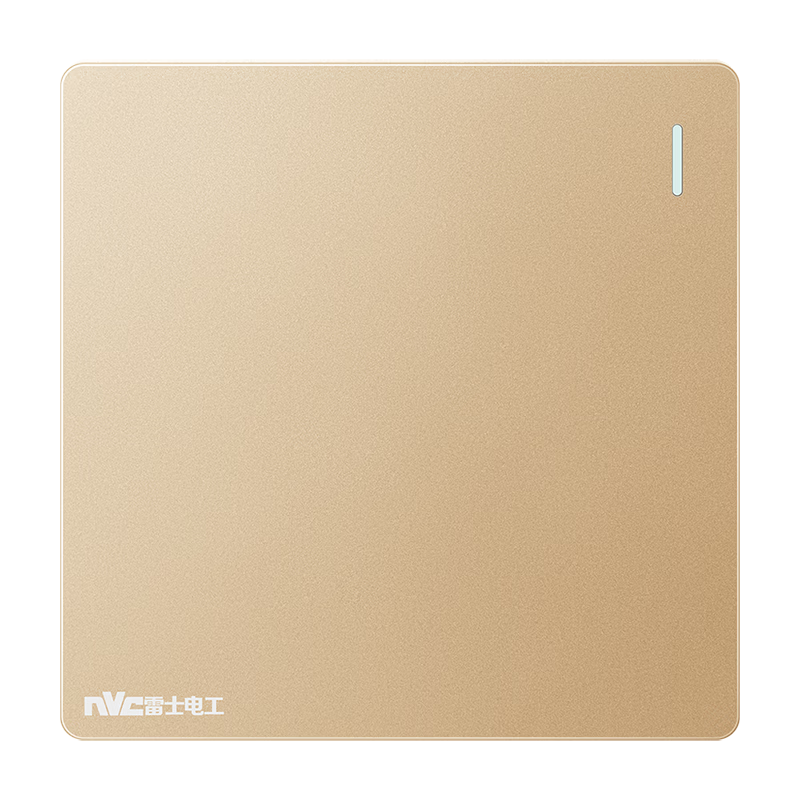 NVC Lighting Electrical Switch Socket One-Gang Two-Way 86 Type Concealed Wall Switch Panel N25 Champagne Gold