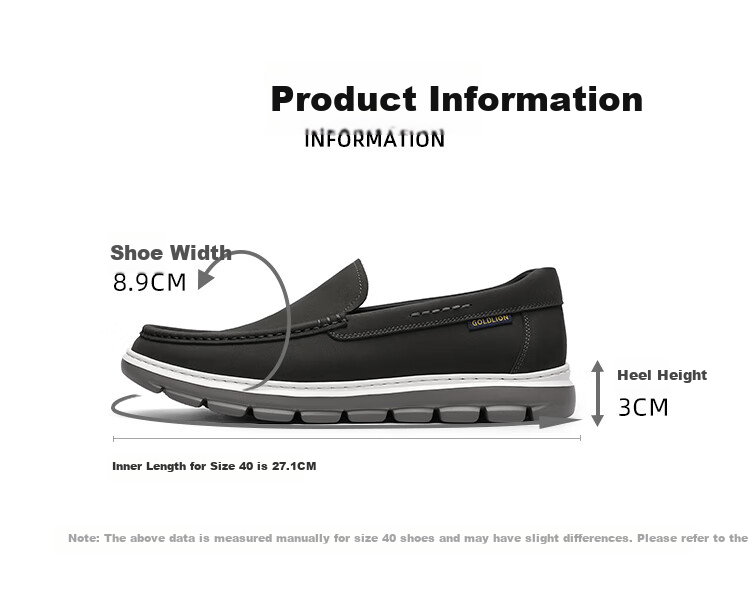 Goldlion Men's Shoes, Classic Fashion Casual Shoes, Comfortable Breathable Slip-On Loafers, G527510029RRB, Gray, Size 38 6