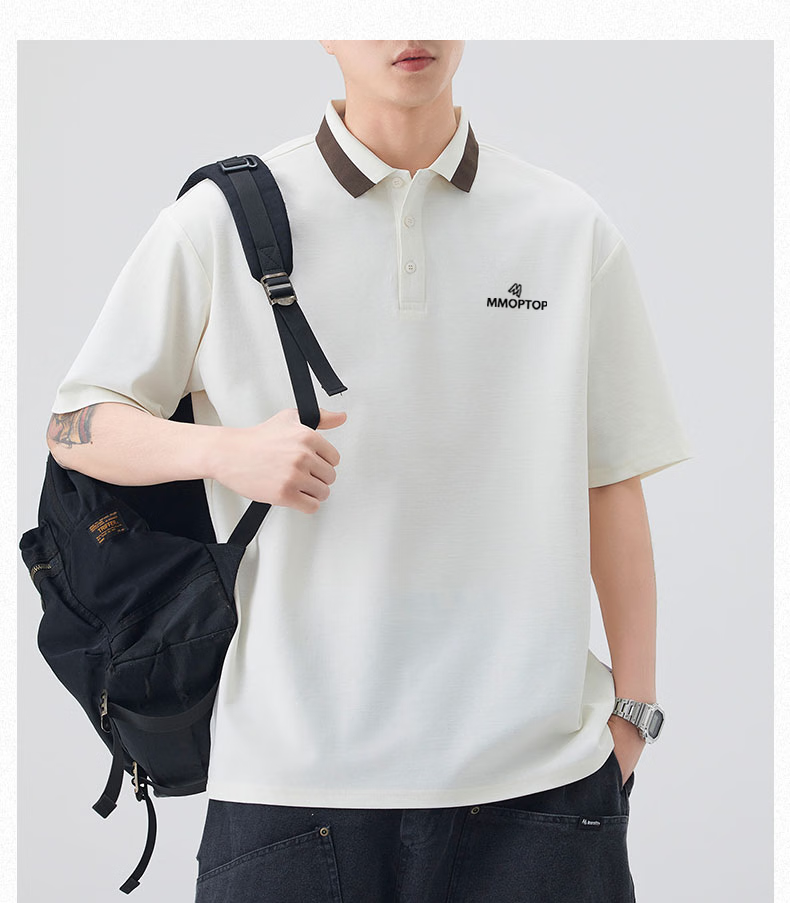 MMOPTOP Father's Day Solona Antibacterial Polo Shirt Summer Men's Xinjiang Cotton Business Ice Silk Short Sleeve MP13 Black 3XL 13