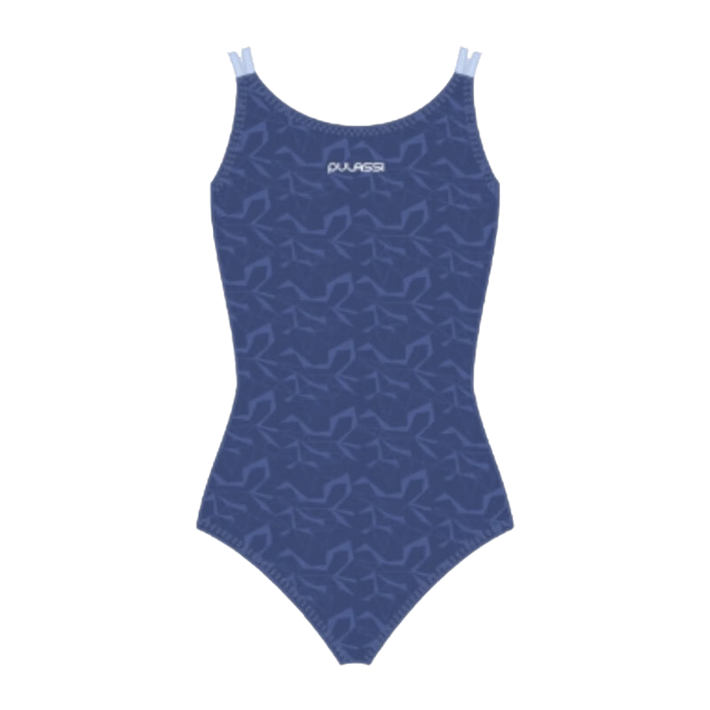 PULASSI One-Piece Swimsuit for Women, Triangle Basic Training Quick-Dry Chlorine-Resistant Swimwear for Swimming Pools And Hot Springs, Ocean Blue, XL