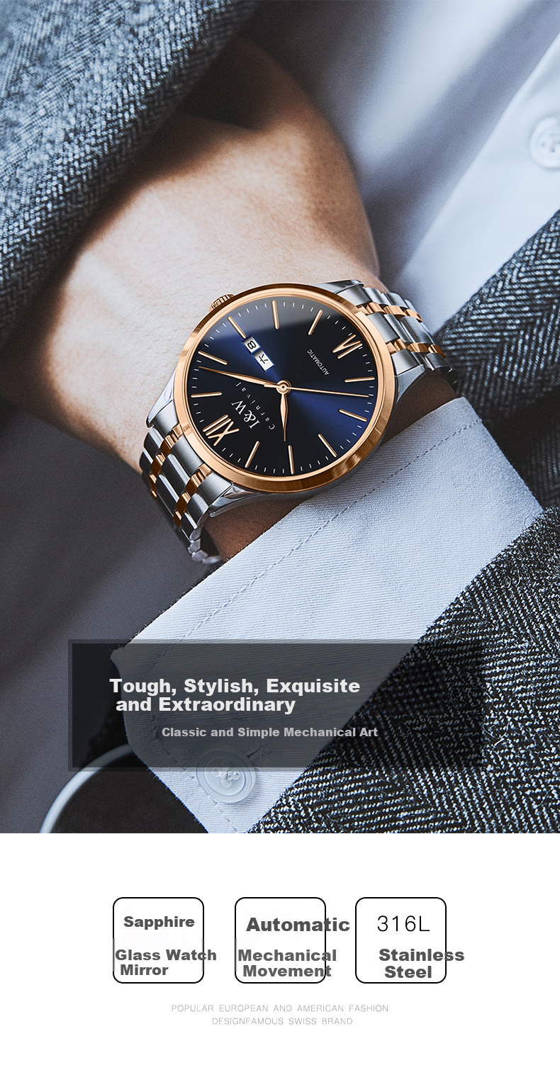 Aiwochi Swiss Iw Watch, Men's Fully Automatic Mechanical Watch, Men's Luxury Timepiece, 2026 New Model Brand Wristwatch, Birthday Gift 1