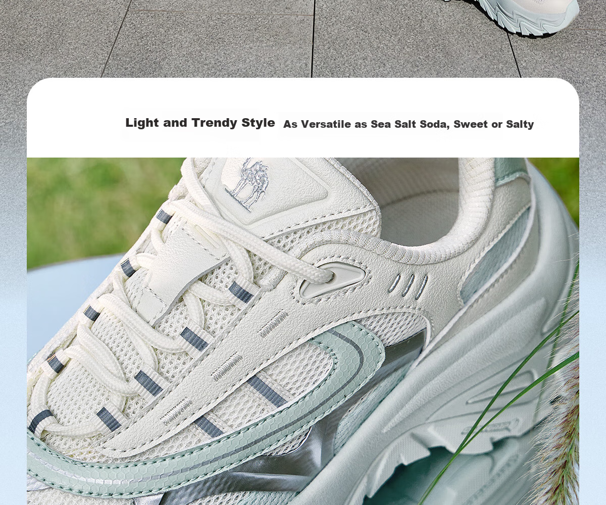 CAMEL [Yunyi] Outdoor Hiking Shoes Fashionable Versatile Thick Sole Height Increasing Non-Slip Casual Dad Shoes F25B397044 7