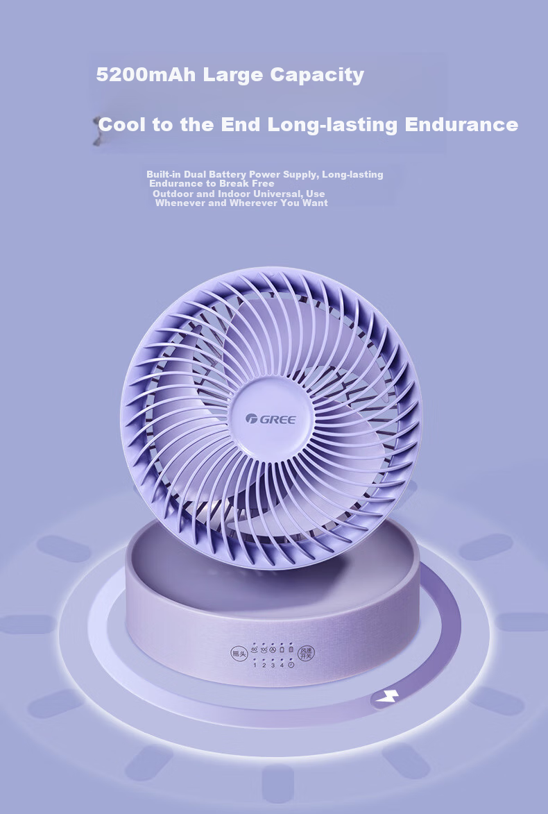 GREE Fengbao Air Circulation Fan, DC Inverter Quiet Folding Fan, Outdoor Long Battery Life Smart Electric Fan, Desktop And Wall-Mounted Dual-Use, FXTZ-16X60Bh3 6