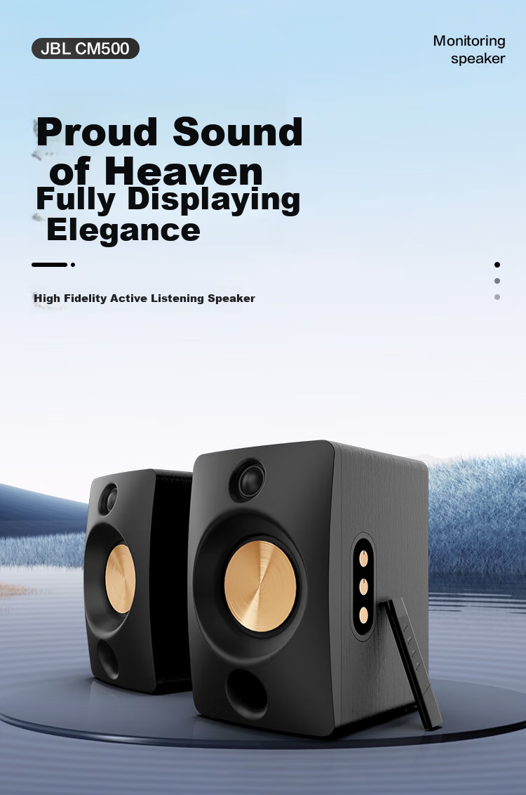 JBL CM500 Stereo Bluetooth Speaker, High-Quality Desktop Indoor Computer Speaker, Wired Active Monitor Gaming Speaker, White 1