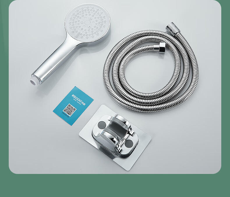 KEGOO High-Pressure Shower Head, Extra Strong Pressurized Handheld Three-Piece Set, Shower Hose, Bathing Handheld Head with Bracket K4048 14