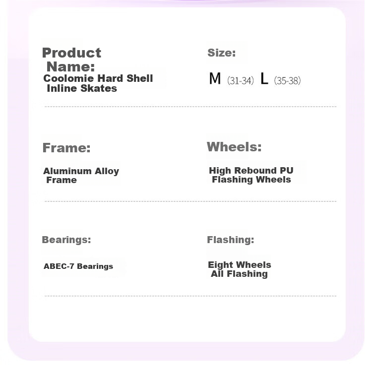 Mesuca & Kuromi Co-Branded Roller Skates for Children Beginners, Girls' Flashing Inline Skates, Gift Idea 5