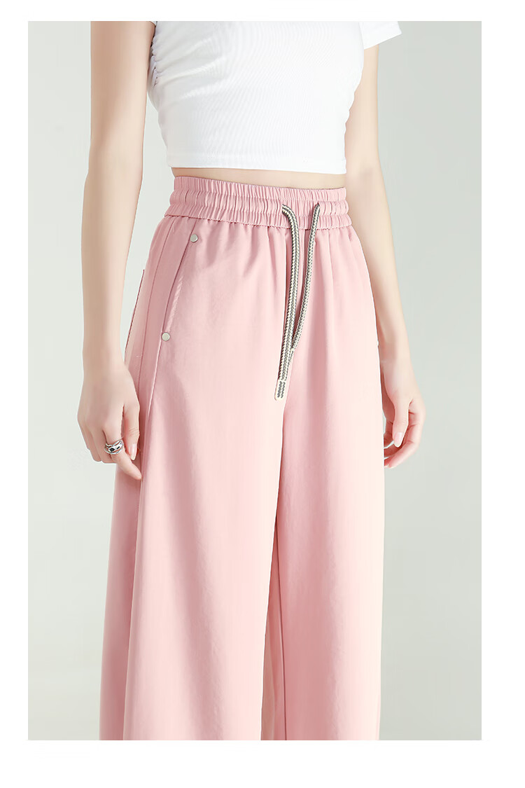 Free Style Ice Silk Wide-Leg Pants for Women Summer Thin High Waist Slim Loose Draped Straight-Leg Casual Trousers 2026 New Arrival 17
