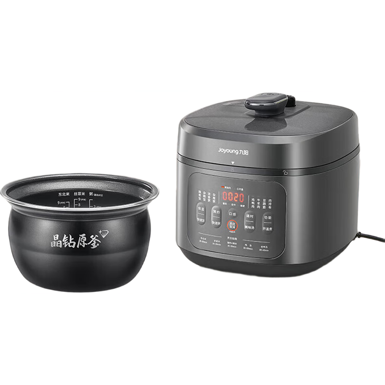 Joyoung ZMD Comfort Series Electric Pressure Cooker, Smart Heating, Reservation Timer, Dual Inner Pot for Rice Cooking, Soup Making And Stewing Meat, Large Capacity 6L Y-60H200