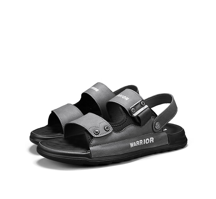 Huili Men's Shoes, Summer New Style Sandals, Soft-Soled Casual Versatile Slippers, Dual-Use Shoes for Men, 1329 Gray-Black, Size 41 18
