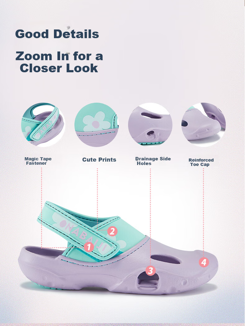 DECATHLON Children's Sandals, Big Kids' Baby Princess Pool Shoes, IVL4 Light Blue Little Tiger, Size 28/29-4463426 7