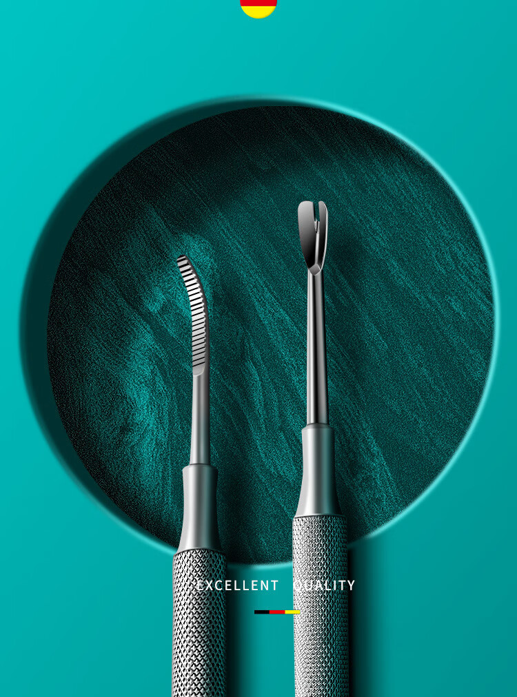 MR.GREEN German Dead Skin Fork, Dead Skin Pusher, Dead Skin Steel Scraper, V-Shaped Dead Skin Remover, Callus Remover, Manicure Tool, Stainless Steel Mr-2109 1