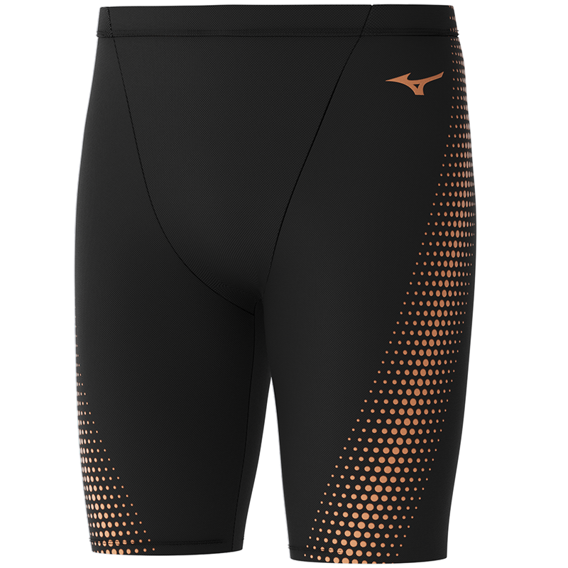 MIZUNO Men's Swim Trunks, Anti-Embarrassment, Large Size, Long Style, Knee-Length Shorts, Professional Quick-Dry, Chlorine-Resistant Swimwear, Swimming Equipment B1127 Gold 2XL