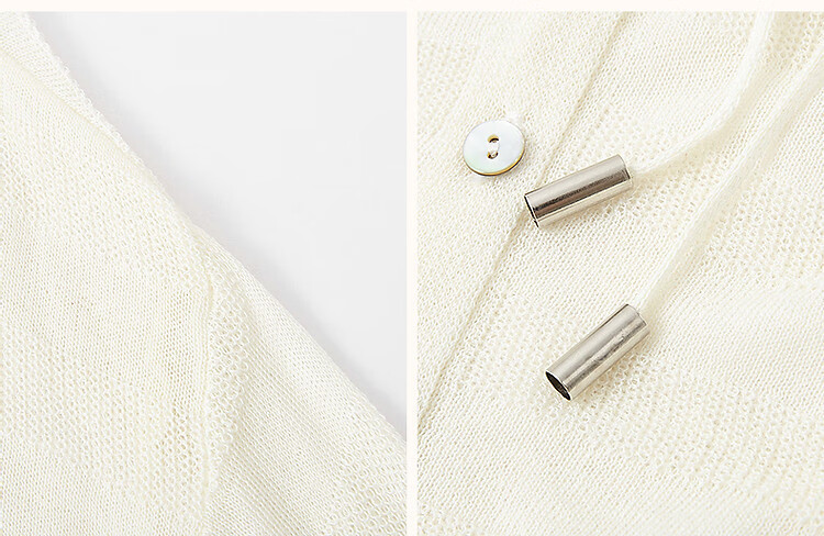 Dme [Containing SPA-Grade Tencel Linen], Spring And Autumn Salt-Style Lightweight Hooded Striped Textured Jacquard Fleece-Lined Women's Jacket 7