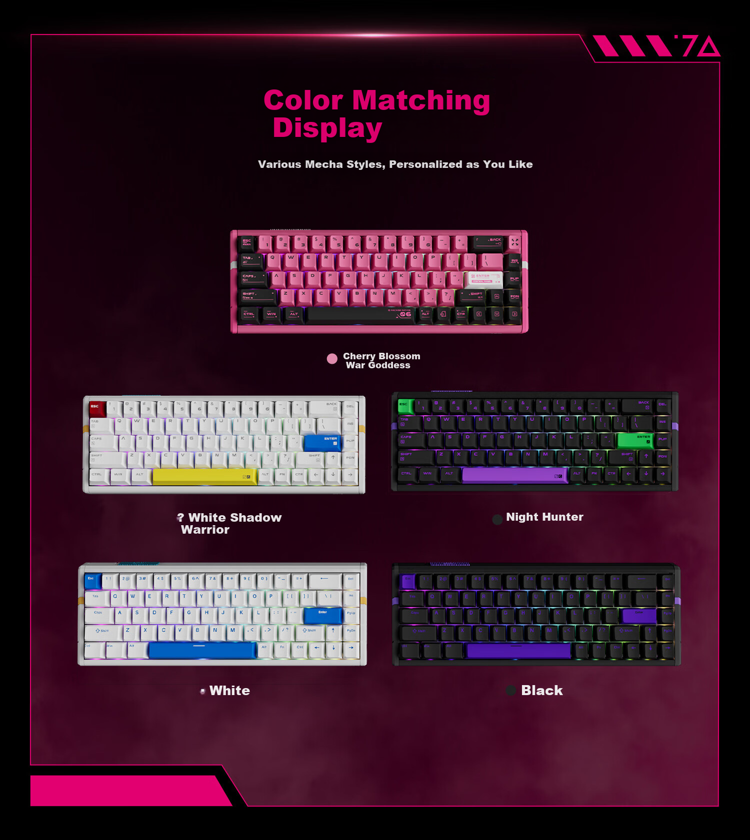 ATKRS6+ Magnetic Axis Keyboard RT Custom Mechanical Gaming Keyboard Wired Hot-Swappable Office Aluminum 68-Key RS6+ White Warrior Snow Blade Switch 19