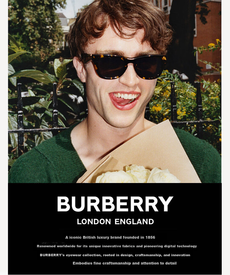 BURBERRY Sunglasses for Men And Women, Driving Sunglasses, Square Frame Glasses, Gift-Giving Authentic Product 0BE3145D1109G958 8