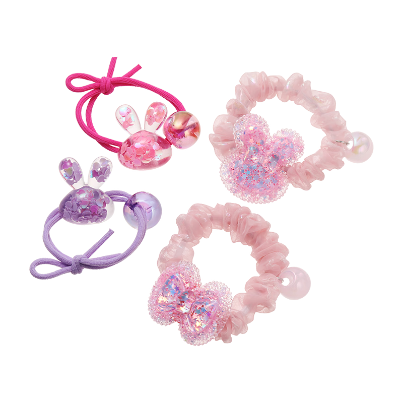 CHIMERA 4-Piece Candy-Colored Hair Ties for Children, Durable Hair Bands for Bun Hairstyles, Hair Accessories for Girls, Mid-Autumn Festival Gift