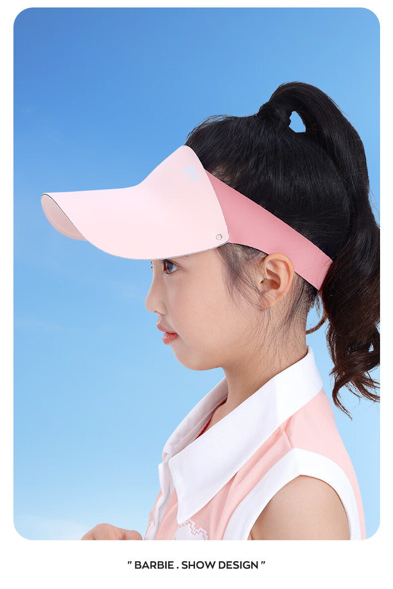 Barbie Children's Summer Sun Hat Baby Sunshade Hat Girls Anti-UV Korean Style Seamless Lightweight Hat 9