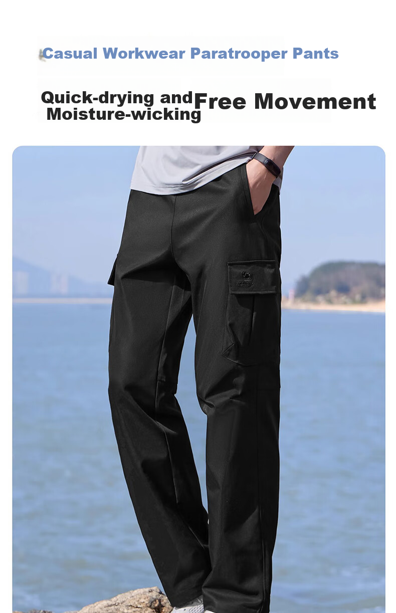 CAMEL Casual Cargo Pants, New Women's Trousers, Outdoor Hiking Woven Long Pants, Loose Straight-Leg Sports Pants 1