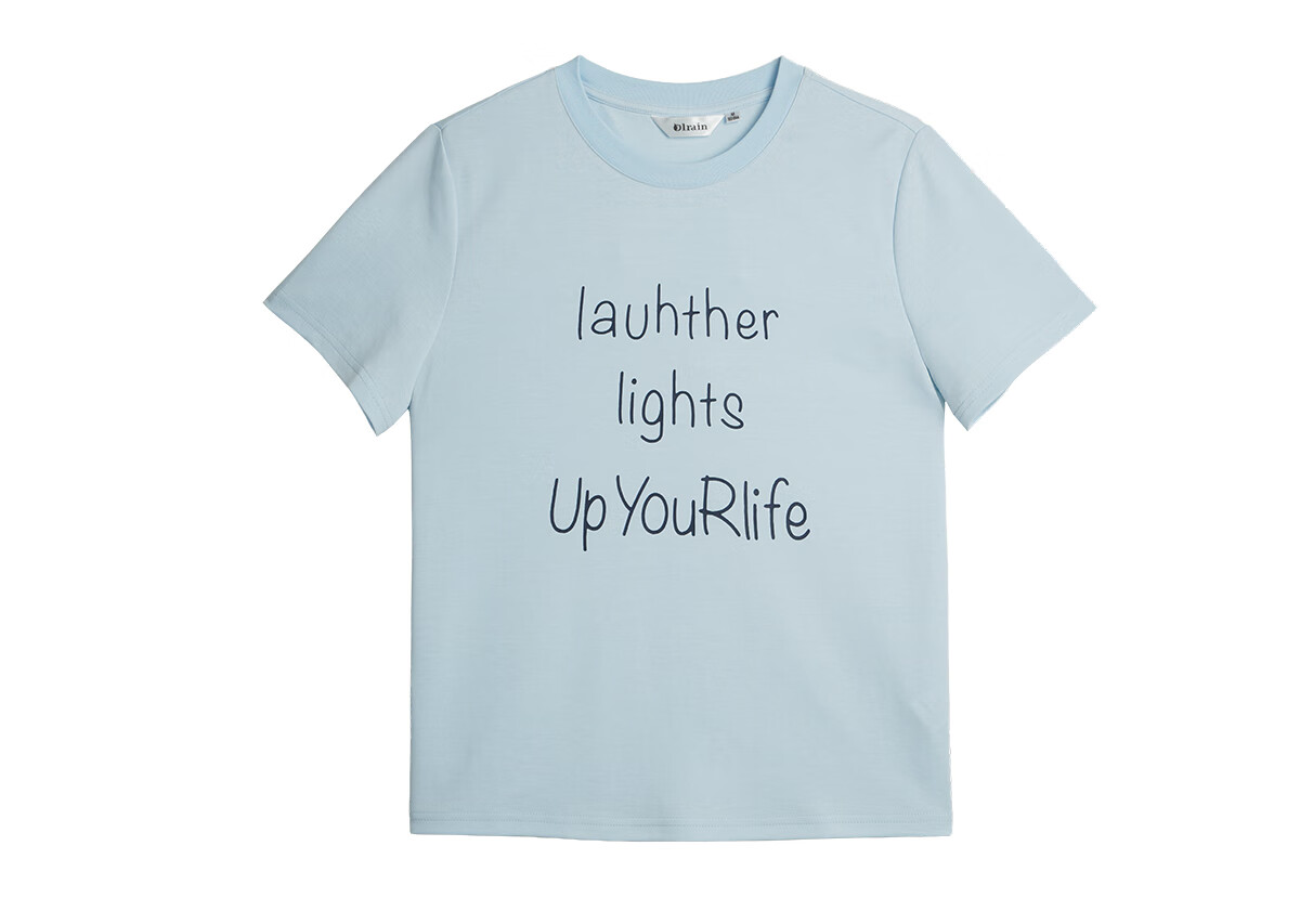 Oulain Letter Print Short-Sleeve T-Shirt, Women's Versatile Loose Casual Round Neck Top, Purple, S 40