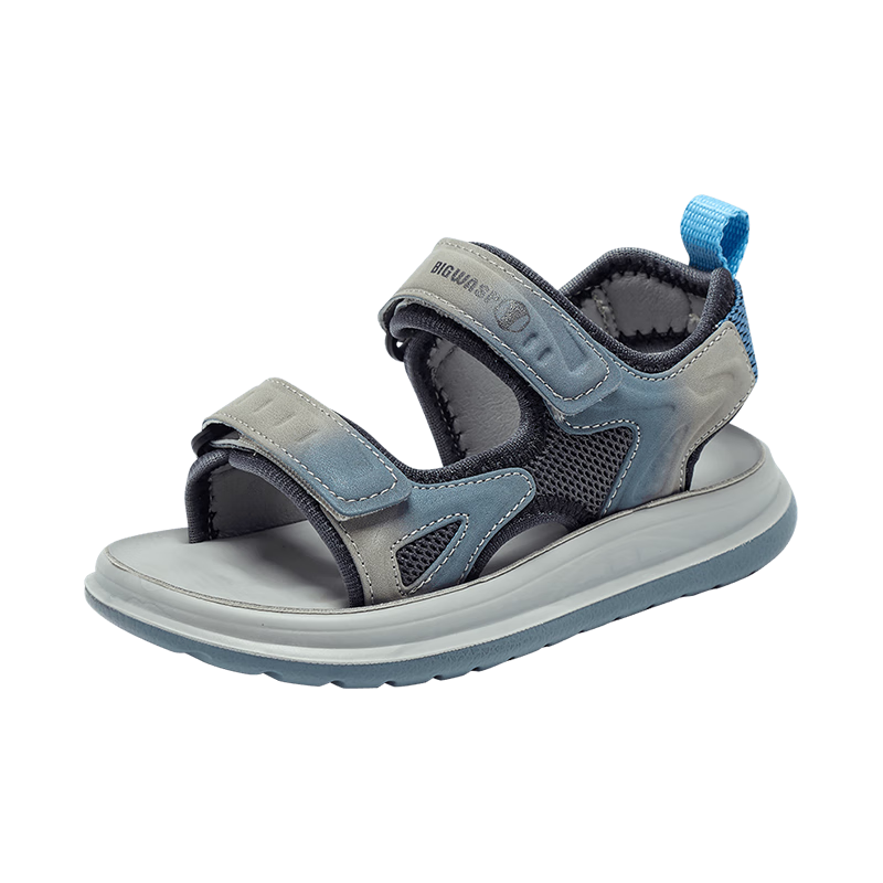 BIG WASP Boys' Summer Beach Sandals Open Toe Sandals D332523533 Gray Sky Blue Size 33
