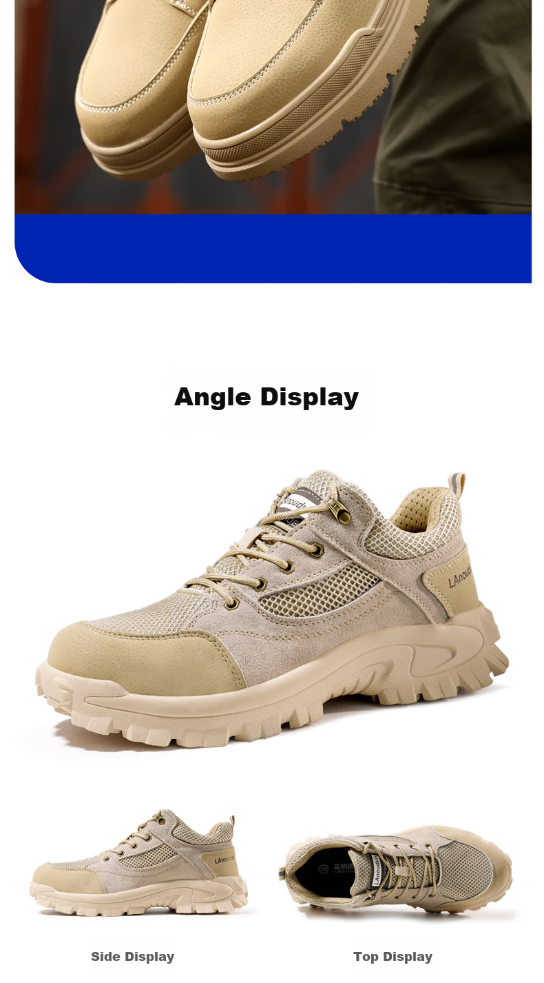 Lanoudun Safety Shoes for Men, Summer Breathable Steel Toe Cap Puncture-Resistant Lightweight Wear-Resistant Work Boots DL1122T Size 36 11