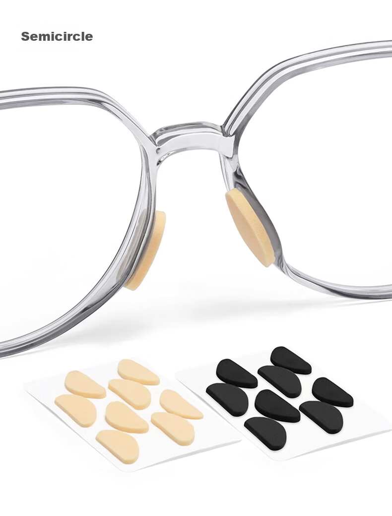 HB Sponge Eyeglass Nose Pads, Crescent-Shaped Black, 40 Pairs, Nose Bridge Pads, Anti-Pressure Marks, Non-Slip, Height-Increasing, Anti-Fall 9