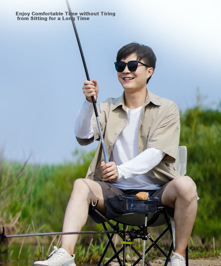 Handing Fishing Chair, Lightweight Outdoor Folding Chair, Fishing Camping Backrest, Multifunctional Portable Fishing Chair [Medium Size] 2