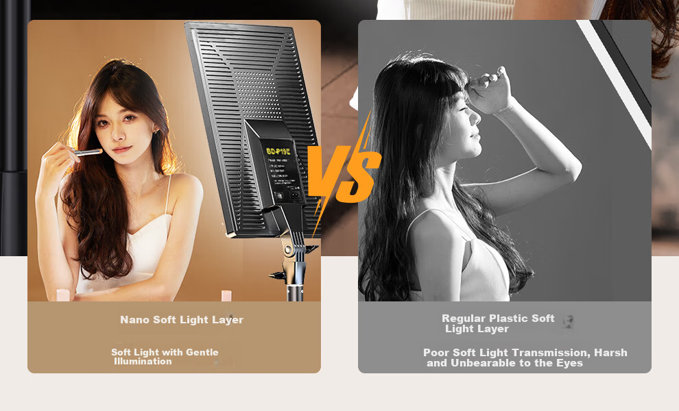 Beiyang 100W Live Streaming Fill Light, Professional Indoor Photography Light for Portraits, Desktop Jade And Jadeite Jewelry Shooting, Overhead Photography LED Panel Light, Constant Soft Light, Face Light, Flat Panel Light 18