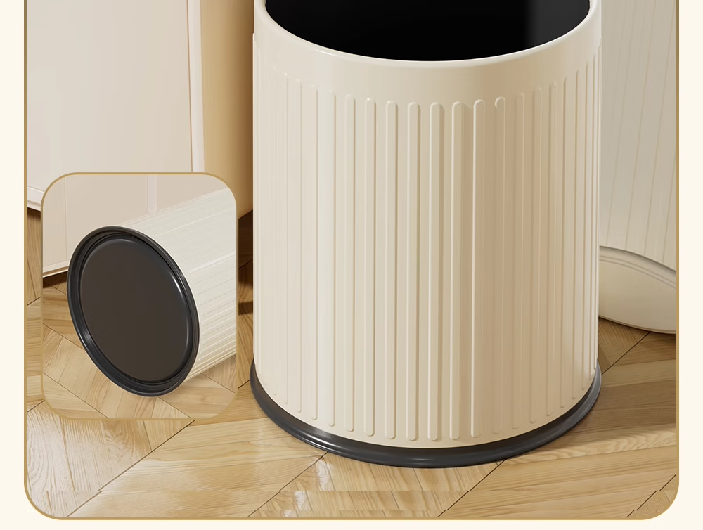 Feidasanhe Lidless Trash Can, 15L Cream White, Double-Bucket Design, Stylish, Large Capacity, for Living Room, Bedroom, Kitchen, Bathroom 12