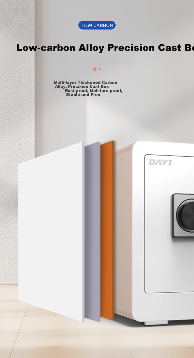 DAYI Safe, Home Small Fingerprint Password Office All-Steel Anti-Theft, Can Be Built into Wall Or Cabinet, High 35cm Obsidian Black Fingerprint 2
