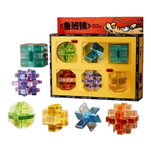 Mabaozibao Lu Ban Lock for Girls And Boys Aged 3-6 Elementary School Students Birthday Gift Educational Children's Puzzle Lock Set with 7-14 Holes
