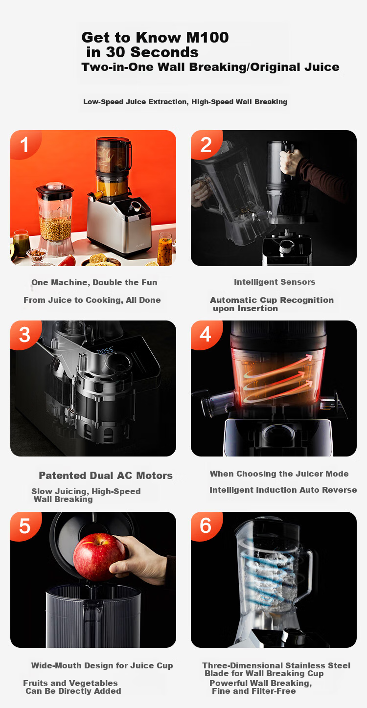 HUROM Blender And Juicer Two-In Korean Imported Multifunctional Blender Food Processor Soy Milk Maker Juicer M100-SBIA05 1
