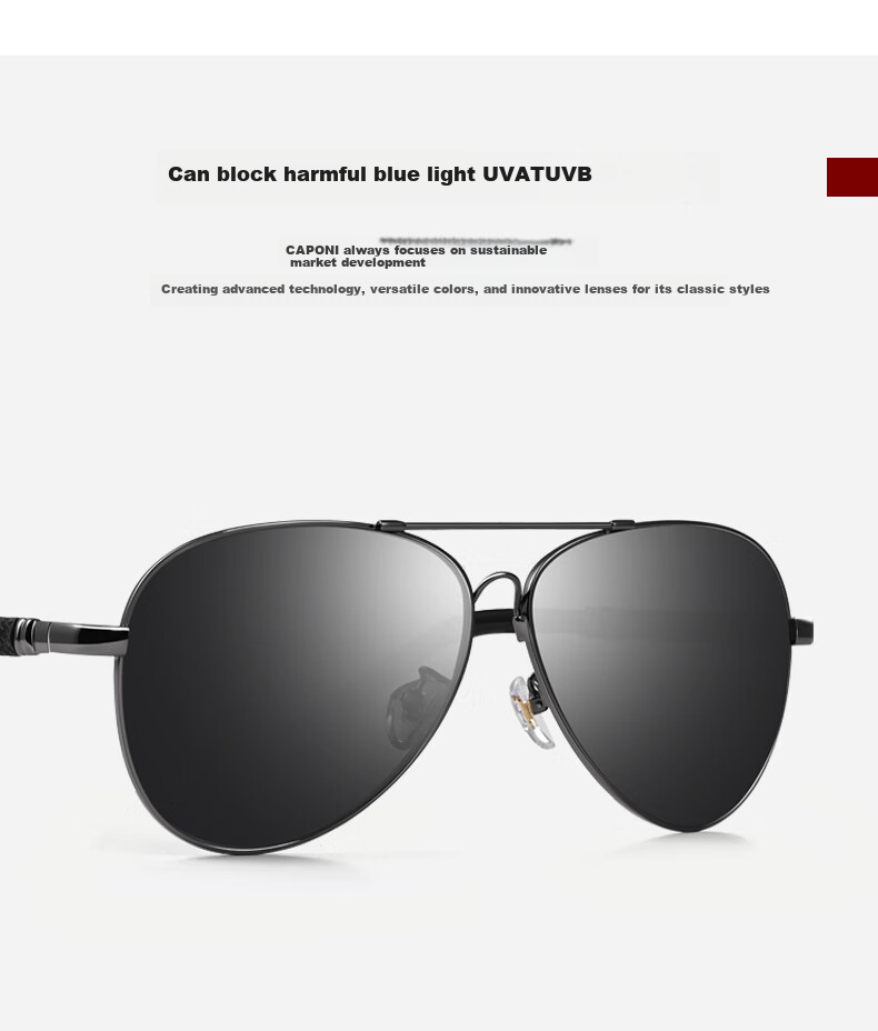 CAPONI High-Definition Polarized Sunglasses for Men, Driving-Specific Sunglasses, UV Protection, Sun Protection Glasses, Aviator Style 1