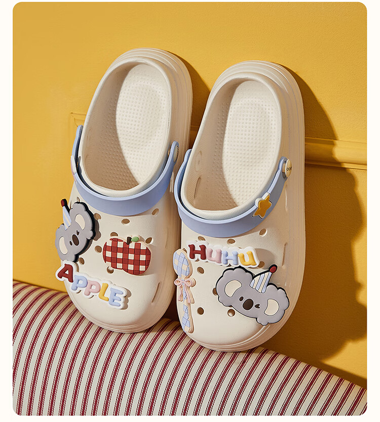 Gukoo Women's Summer Cute Koala Clog New Non-Slip Home Slippers Off-White Size 35-36 11