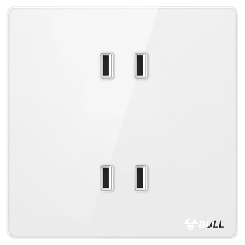 BULL Vintage Switch Socket Acrylic Ultra-thin Panel 10A Four-hole Socket Panel G70Z222 Pearl White
