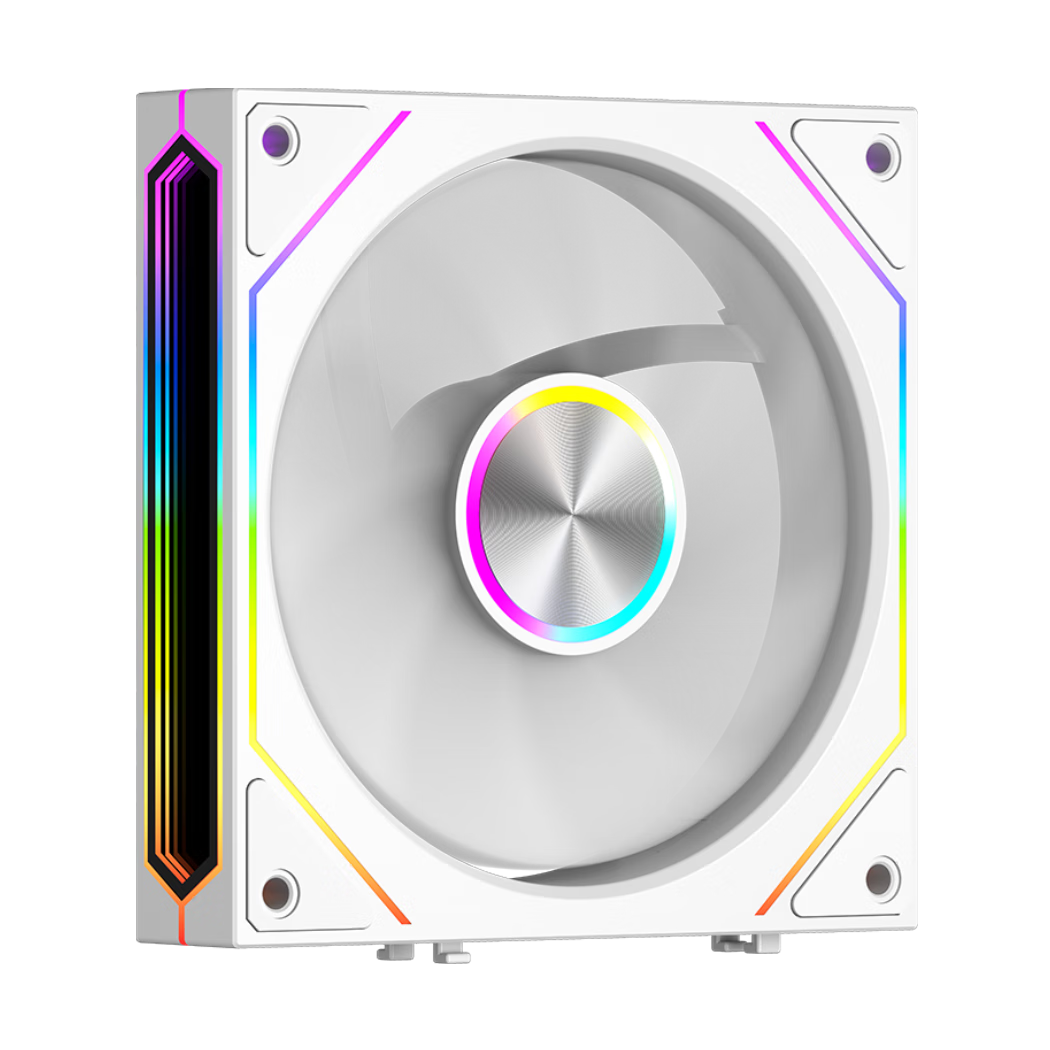 PCCOOLER Overclocking3 Mirror Blade F3 X120 White Front Blade 12cm Case Fan / Wireless Building Blocks / Infinite Mirror ARGB / PWM Temperature Control Speed Adjustment