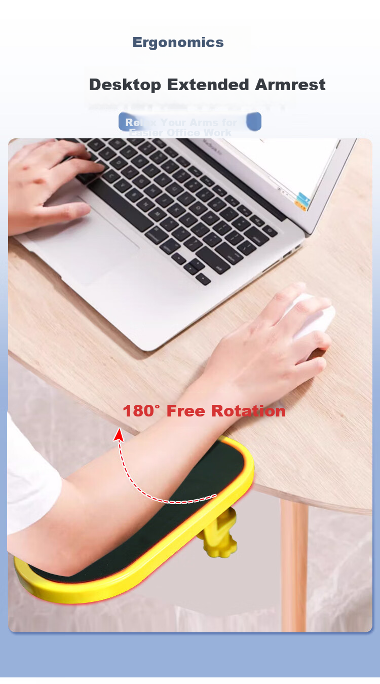 Youhuoda Computer Accessory Kit for Chassis, Office Desk, Hand Support Frame, Desktop Support Bracket, Elbow Rest, Wrist Guard, Mouse Pad, Wrist Rest, Arm Support, Computer Handrest Plate 1