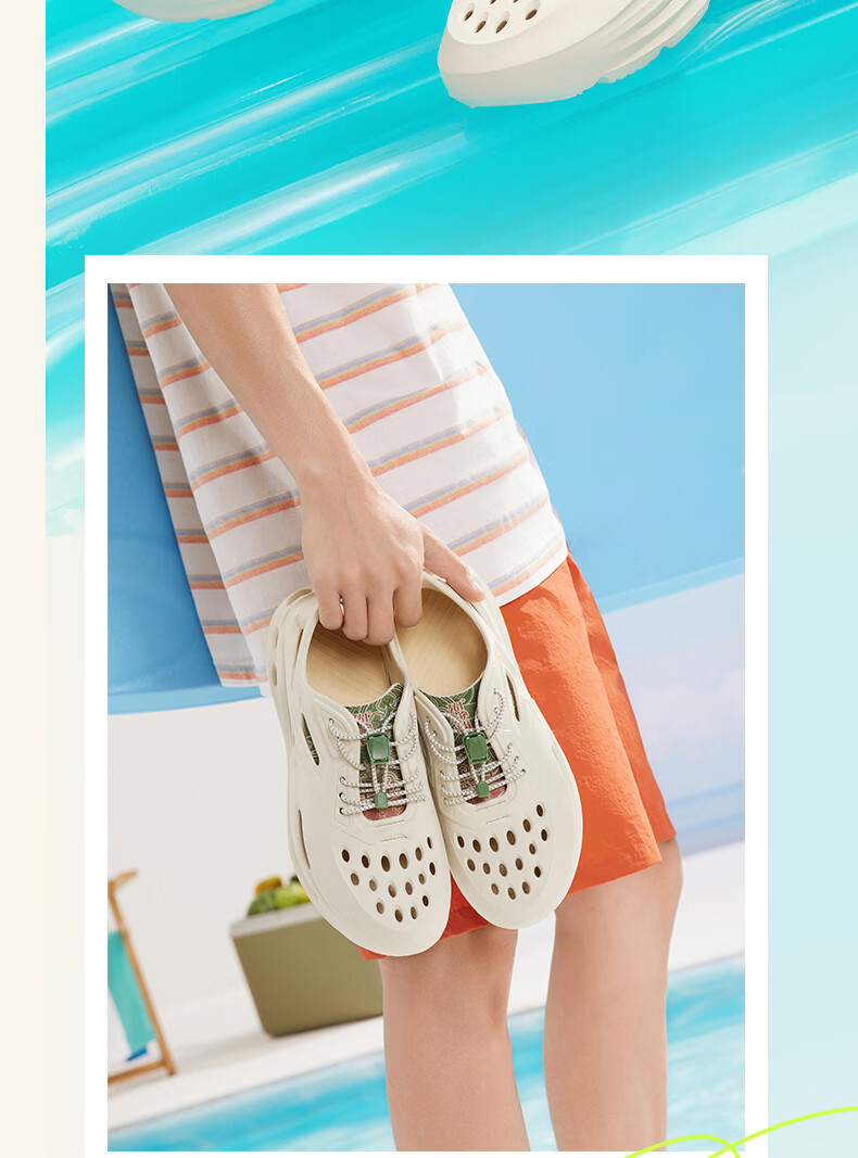361° Men's Sports Slippers, Spring And Summer BIG3 Perforated Shoes, Outdoor Home Beach Sandals, Men's Slippers, 672426717-11 23
