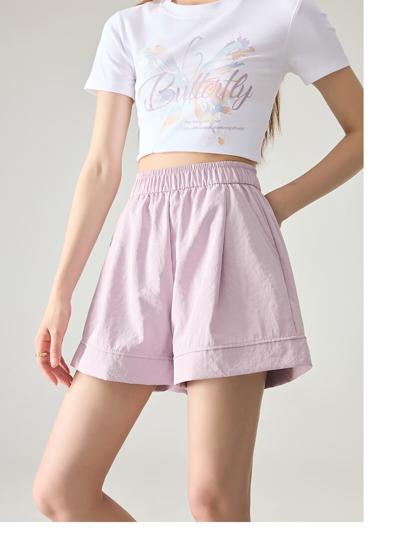 BOPRUIEY Women's Summer 2025 New Loose-Fit Casual Sports Quick-Drying Breathable Thin White Shorts 10